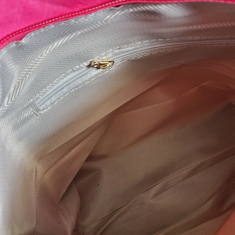 Boho Shoulder Bag Medium Size Hot Pink